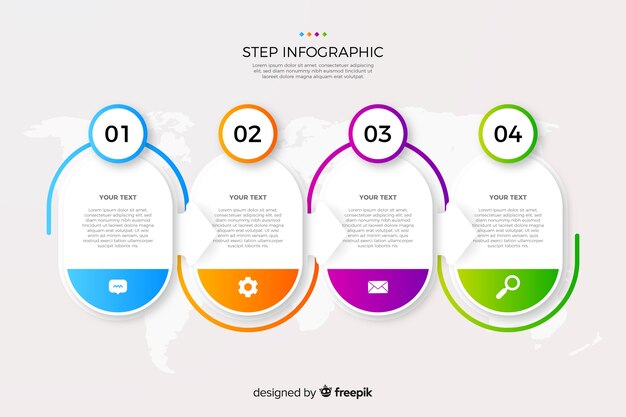 Business steps infographic gradient