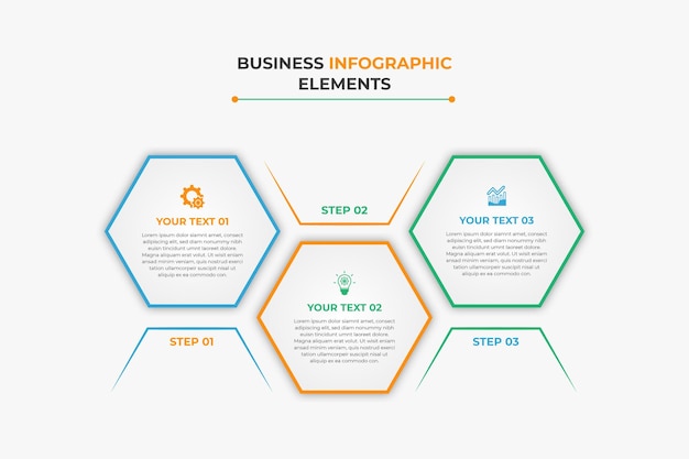 Бизнес-шаги инфографики шаблон дизайна