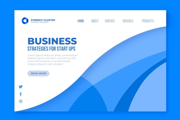 Free vector business strategies landing page