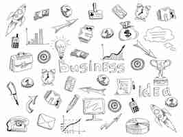 Free vector business strategy icons outline sketch