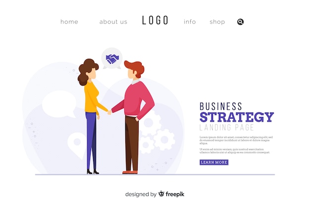 Free vector business strategy landing page design