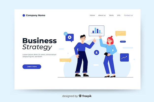 Business strategy landing page template