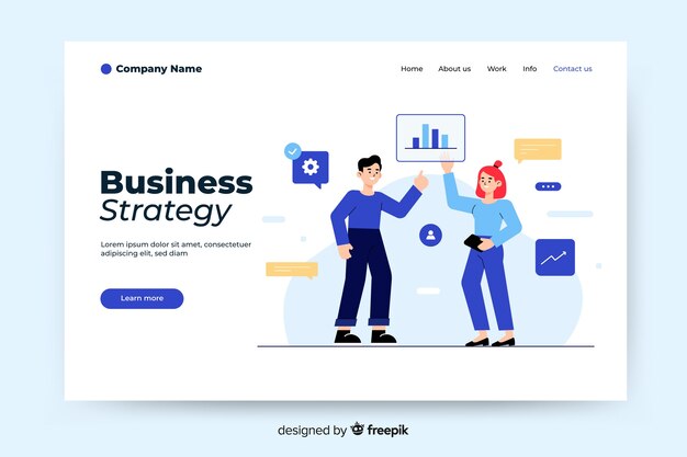 Business strategy landing page template