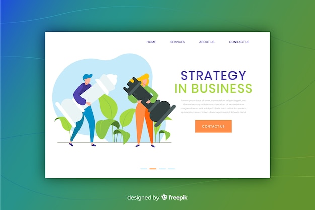 Business strategy landing page