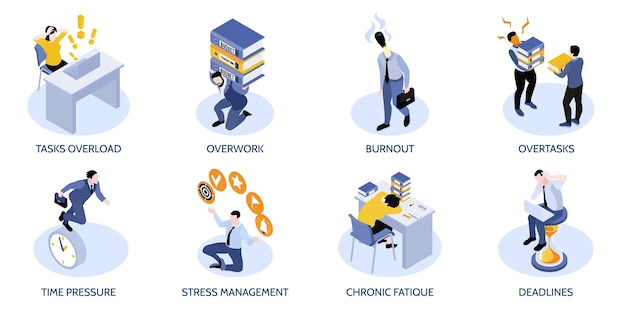 Free vector business stress compositions set