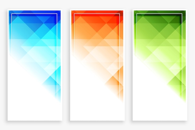 Free vector business style modern vertical abstract banners set