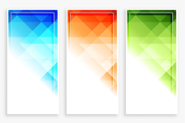 Business style modern vertical abstract banners set