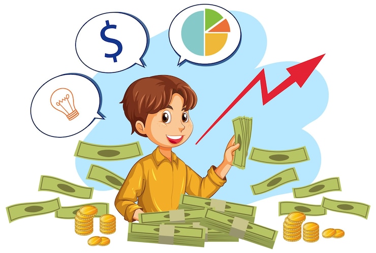Free Vector business success and financial growth