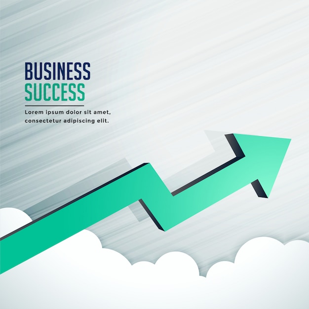 Business success growth arrow moving fastly forward