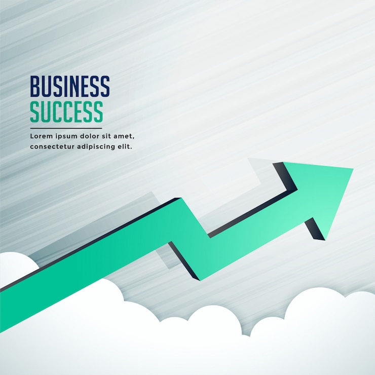 Free Vector business success growth arrow moving fastly forward