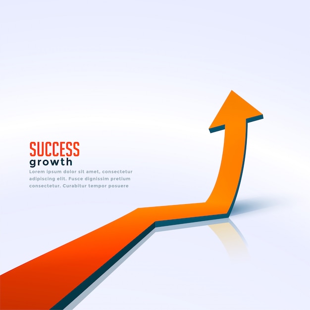 Free vector business success growth arrow moving upward background