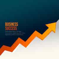 Free vector business success growth arrow with upward arrow