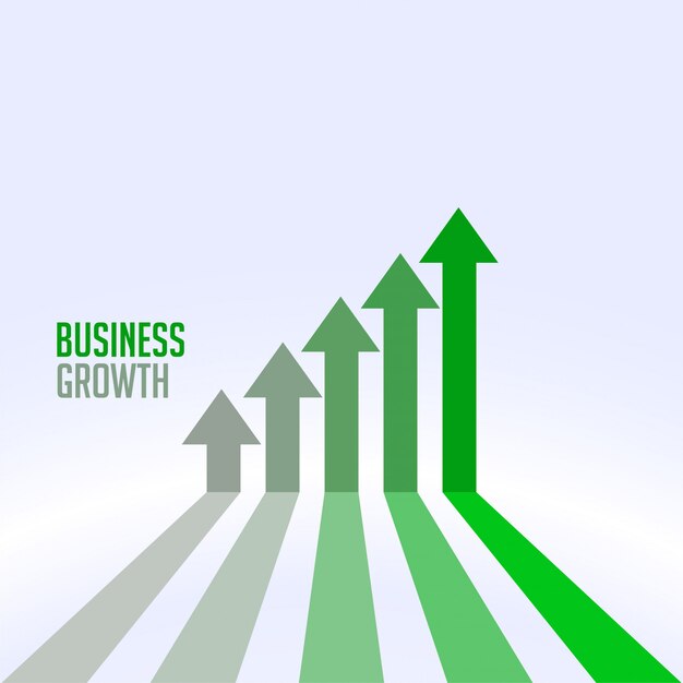 Business success and growth chart arrow concept