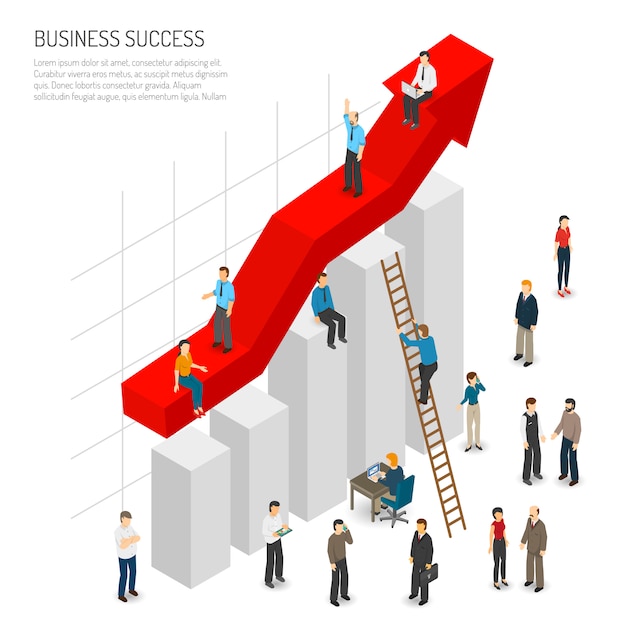 Free vector business success people poster