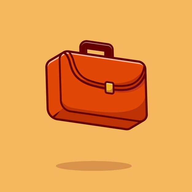 Business Suitcase Cartoon Vector Icon Illustration. Business Object Icon Concept Isolated Premium Vector. Flat Cartoon Style