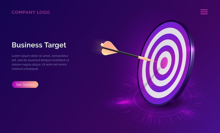 Free Vector business target isometric, dart board with arrow