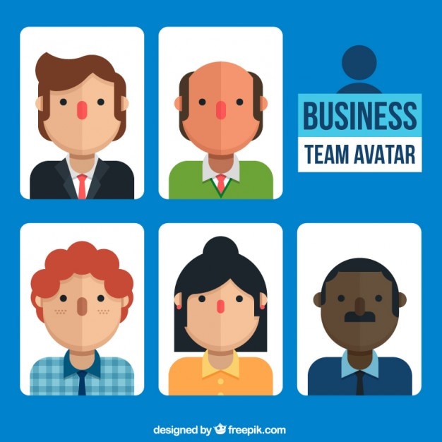 Free vector business team avatars