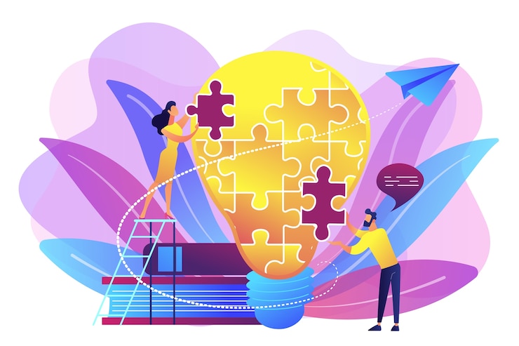 Free Vector business team brainstorm. vision statement, business and company mission, business planning concept