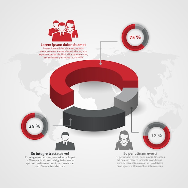 Free vector business team composition infographic