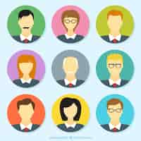 Free vector business team rounded avatars