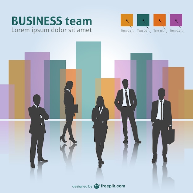 Free vector business team silhouettes