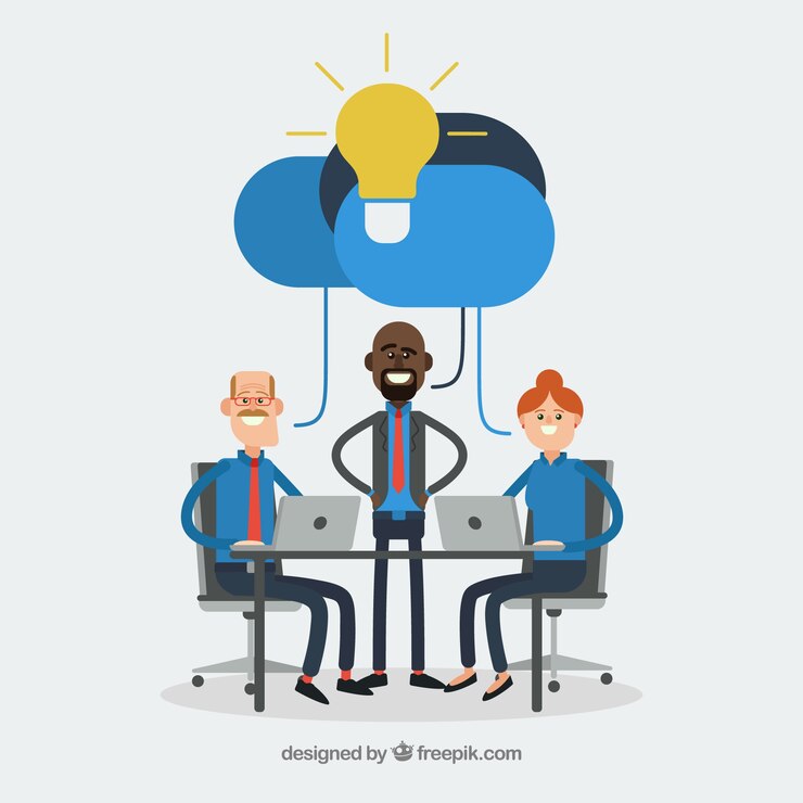 Free Vector business teamwork concept with flat design