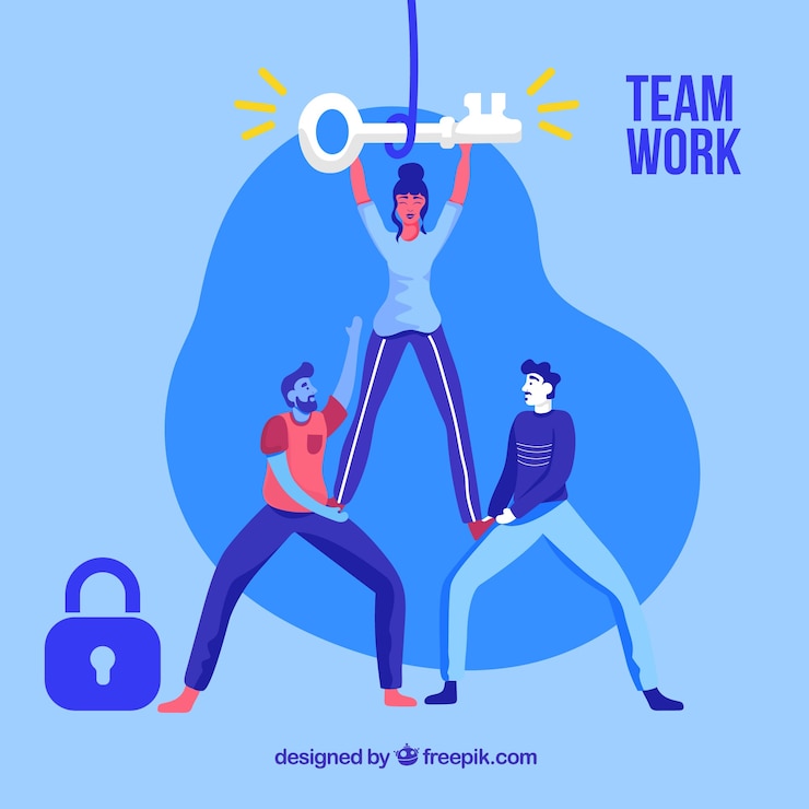 Free Vector business teamwork concept with flat design