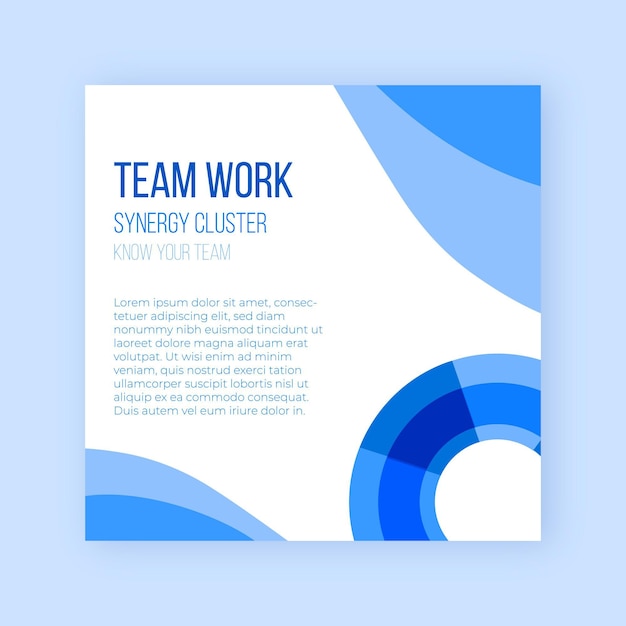 Free vector business teamwork square flyer
