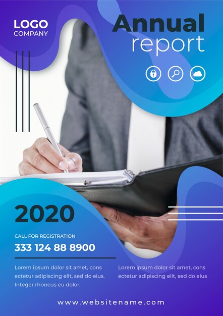 Free vector business template annual report