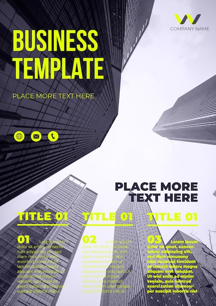 Free vector business template style with photo