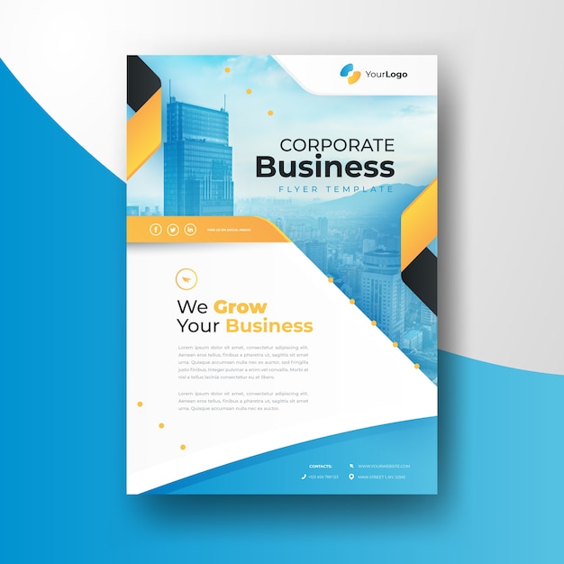 Business template with photo of buildings