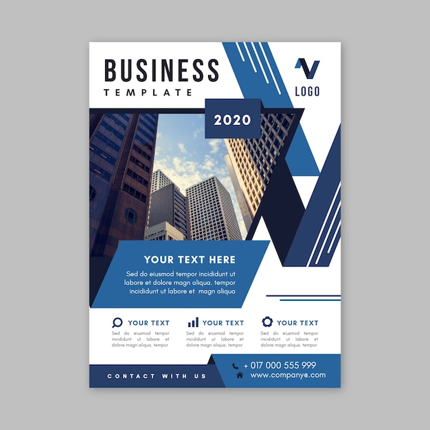 Free vector business template with photo
