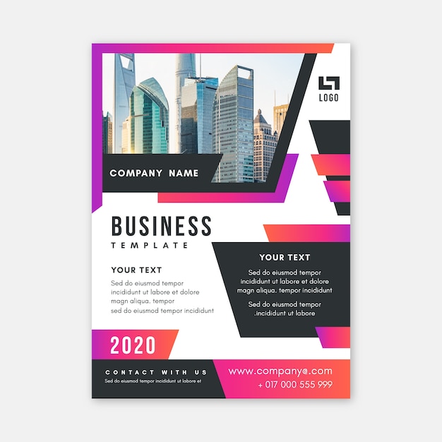 Business template with photo