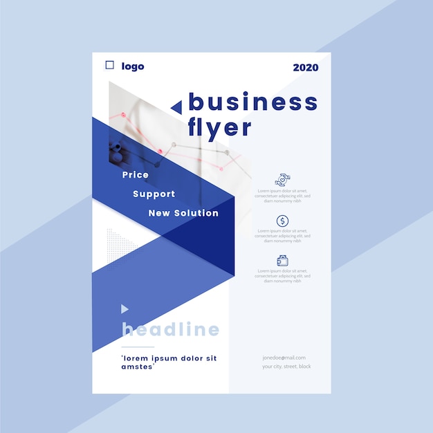 Free vector business template with photo