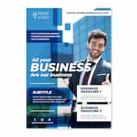 Free vector business template with photo