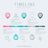 Vettore gratuito modello di business timeline con stile infografica