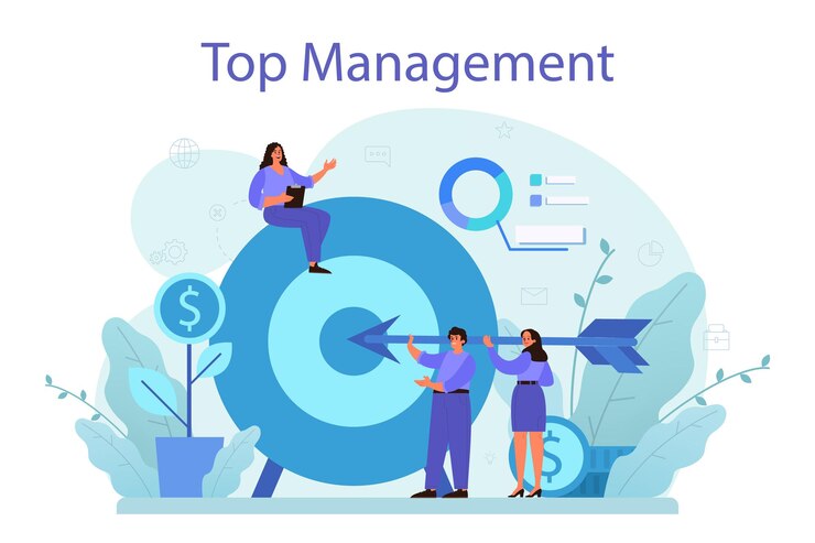 Free Vector business top management concept successful strategy motivation and leadership project manager company ceo idea isolated vector illustration