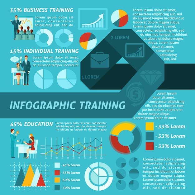 Business Training Infographics – Free Vector Templates