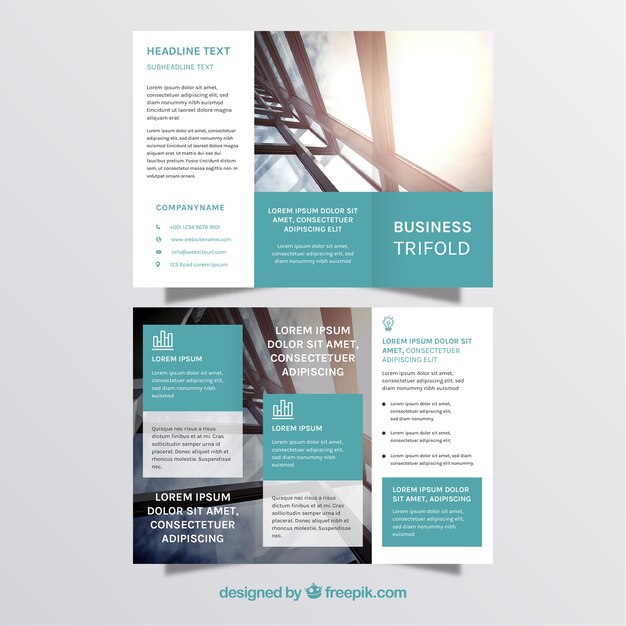 Business trifold in abstract style