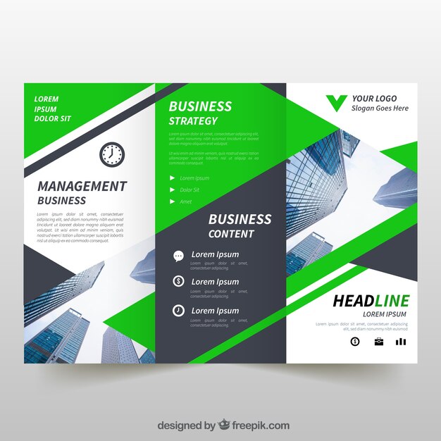 Business trifold in abstract style