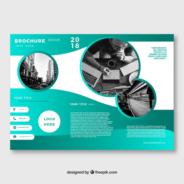 Business trifold in abstract style