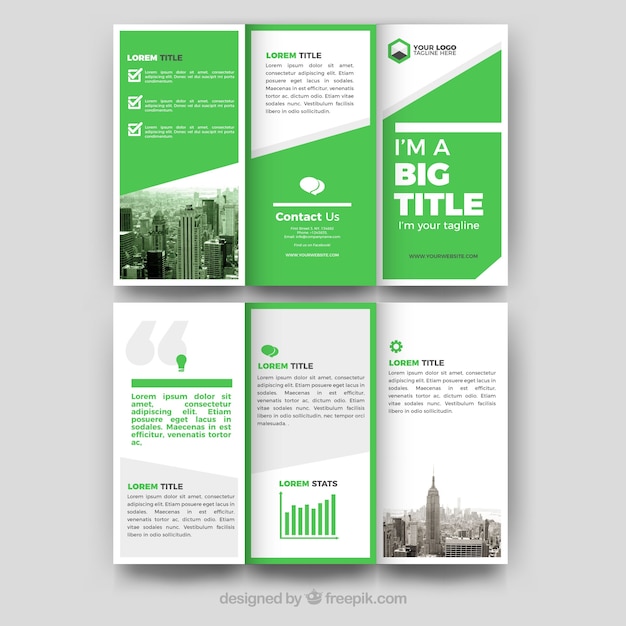 Free vector business trifold in abstract style