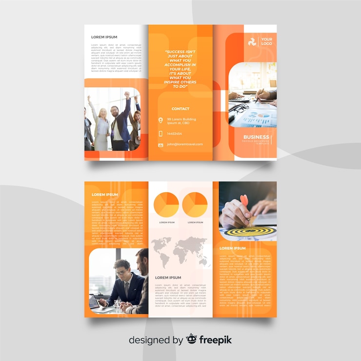 Free Vector business trifold brochure template