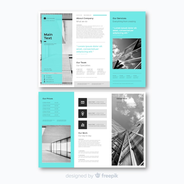 Free vector business trifold brochure template