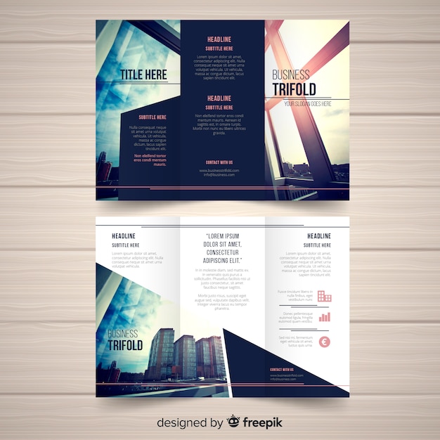 Free vector business trifold brochure