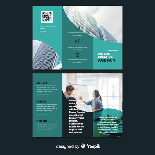 Free vector business trifold brochure