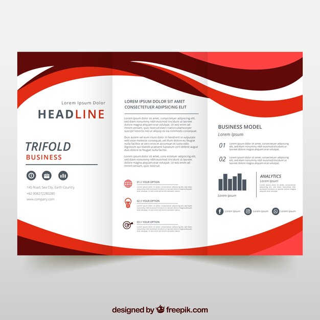 Business trifold in flat style