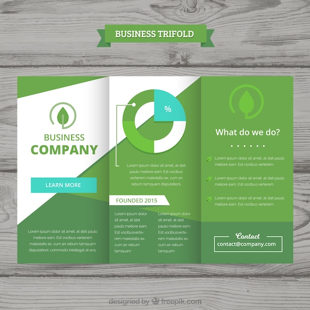 Free vector business trifold in flat style