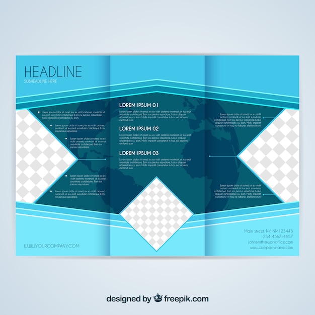 Free vector business trifold in flat style