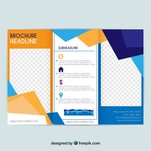 Business trifold in flat style